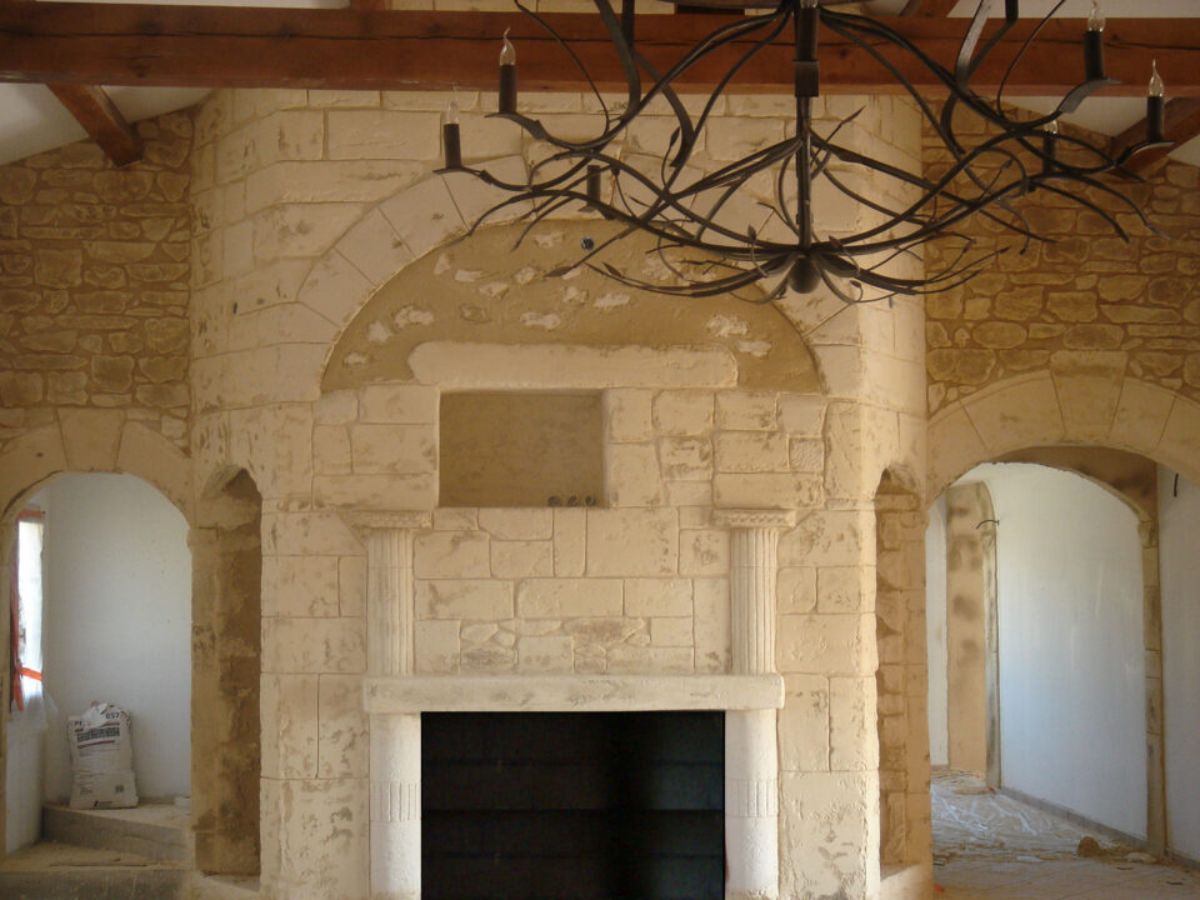 mur interieur imitation pierres