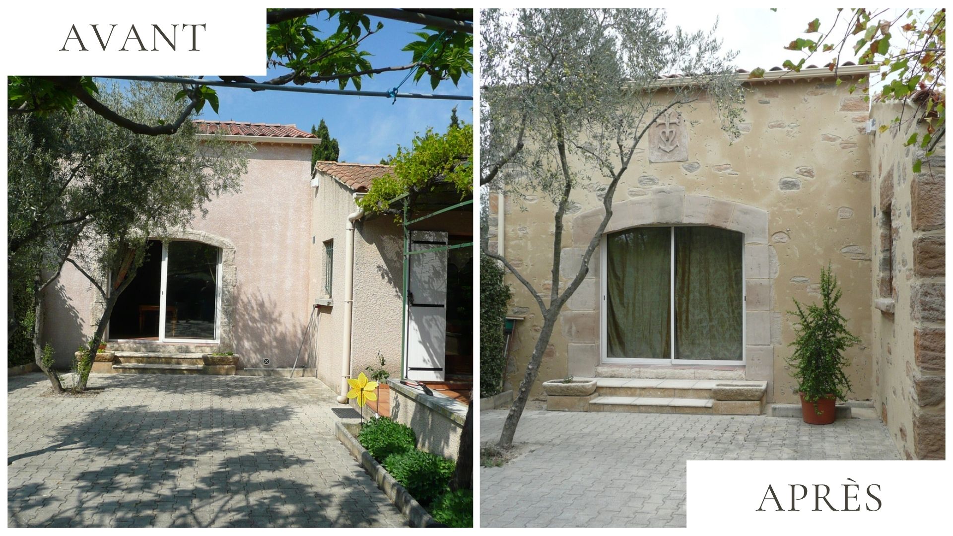 ravalement mur exterieur style pierre naturelle sud