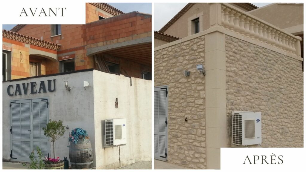 realisation facade caveau degustation imitation pierre provence