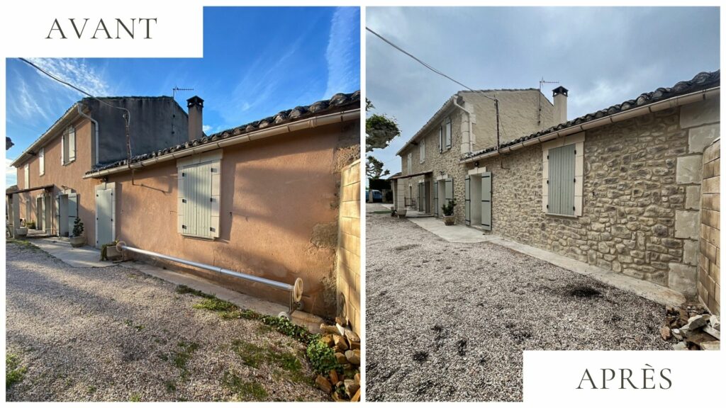 renovation facade imitation pierre arles